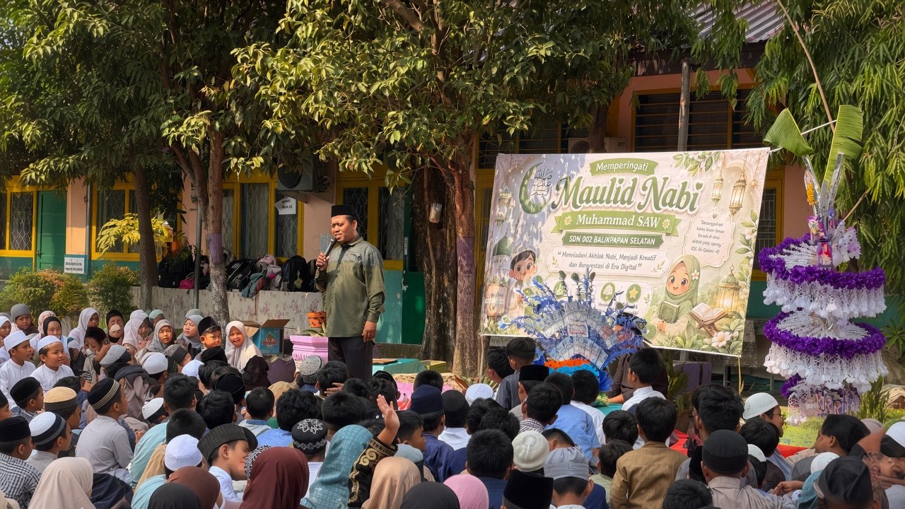Foto sampul Maulid Nabi di SDN 002 Balikpapan Selatan Berlangsung Khidmat